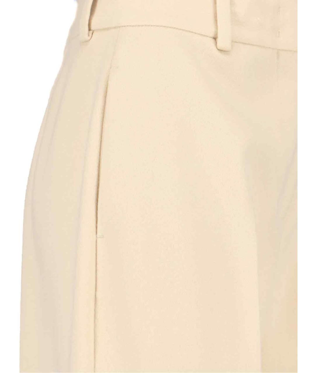 ERMANNO SCERVINO Бежевые шерстяные прямые брюки, фото 4