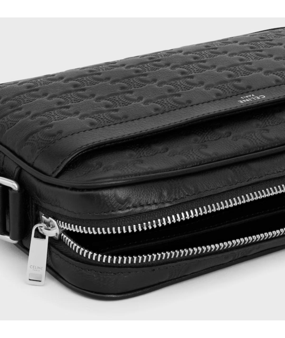 CELINE Черная кожаная сумка через плечо, фото 6