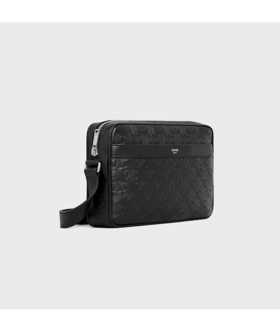 CELINE Черная кожаная сумка через плечо, фото 4