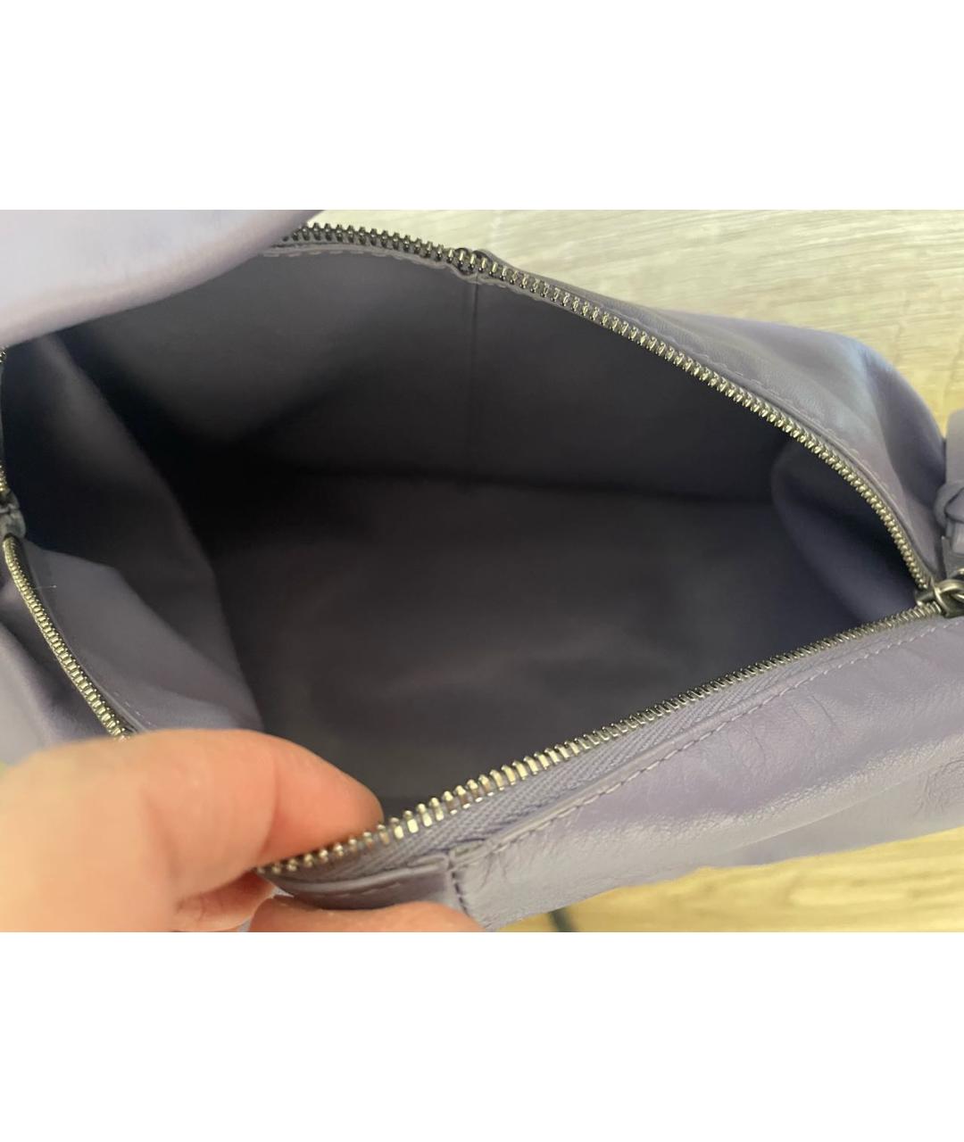 BOTTEGA VENETA Фиолетовая кожаная сумка с короткими ручками, фото 3