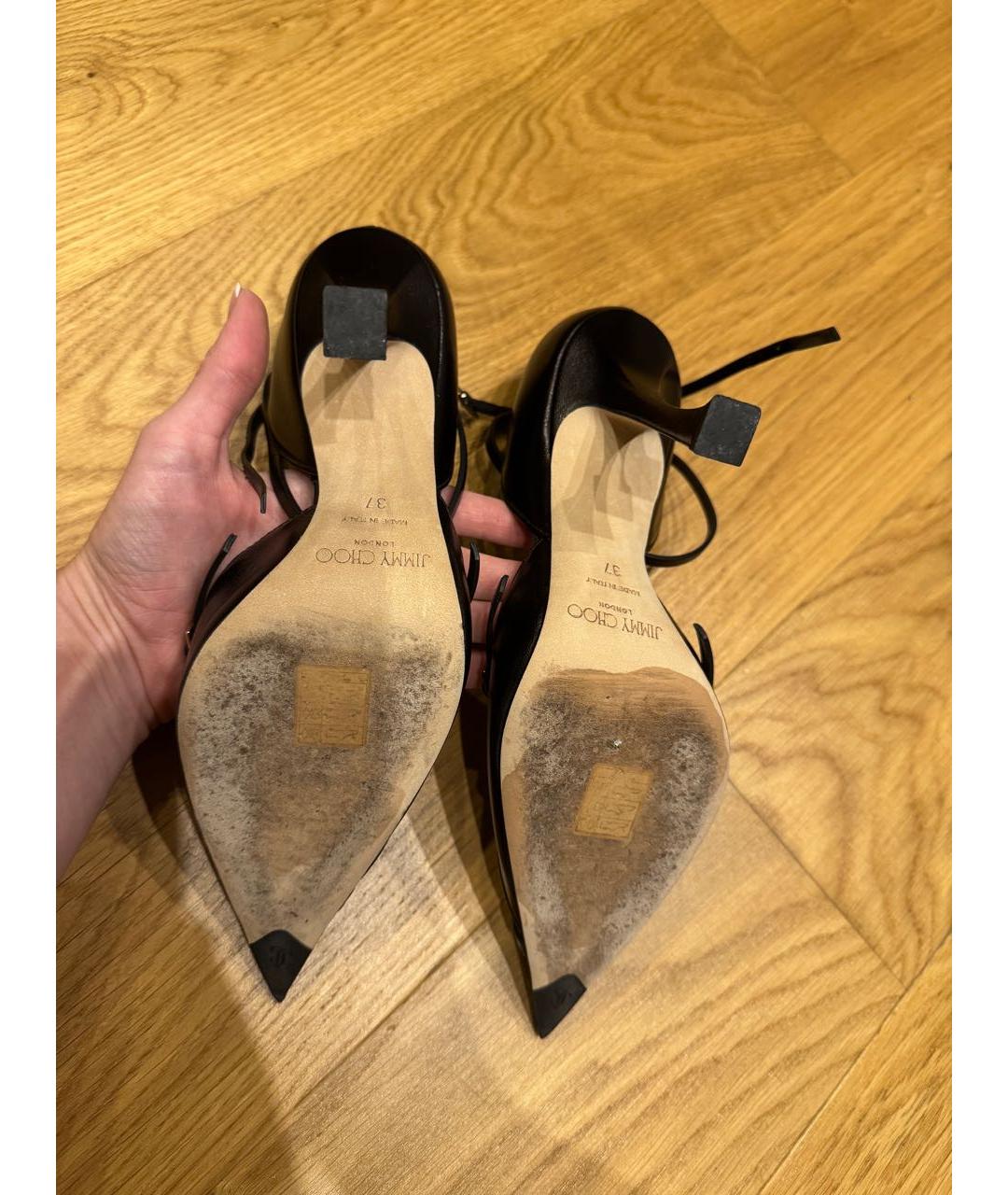 JIMMY CHOO Черные кожаные туфли, фото 5
