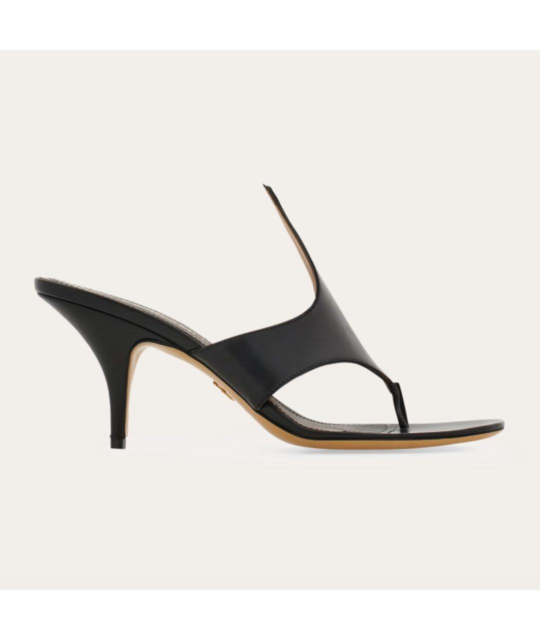 FERRAGAMO Черные кожаные мюли, фото 8