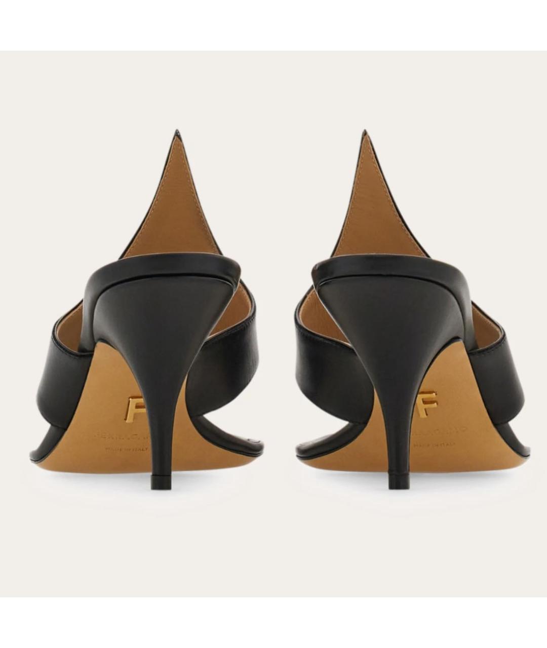 FERRAGAMO Черные кожаные мюли, фото 3