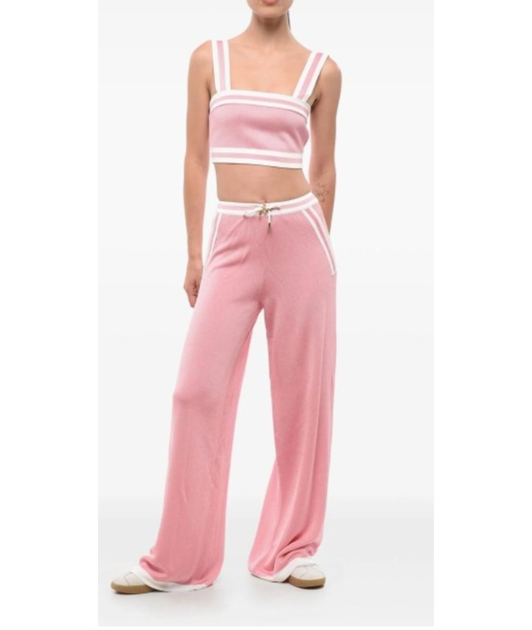BALMAIN Розовый вискозный костюм с брюками, фото 10