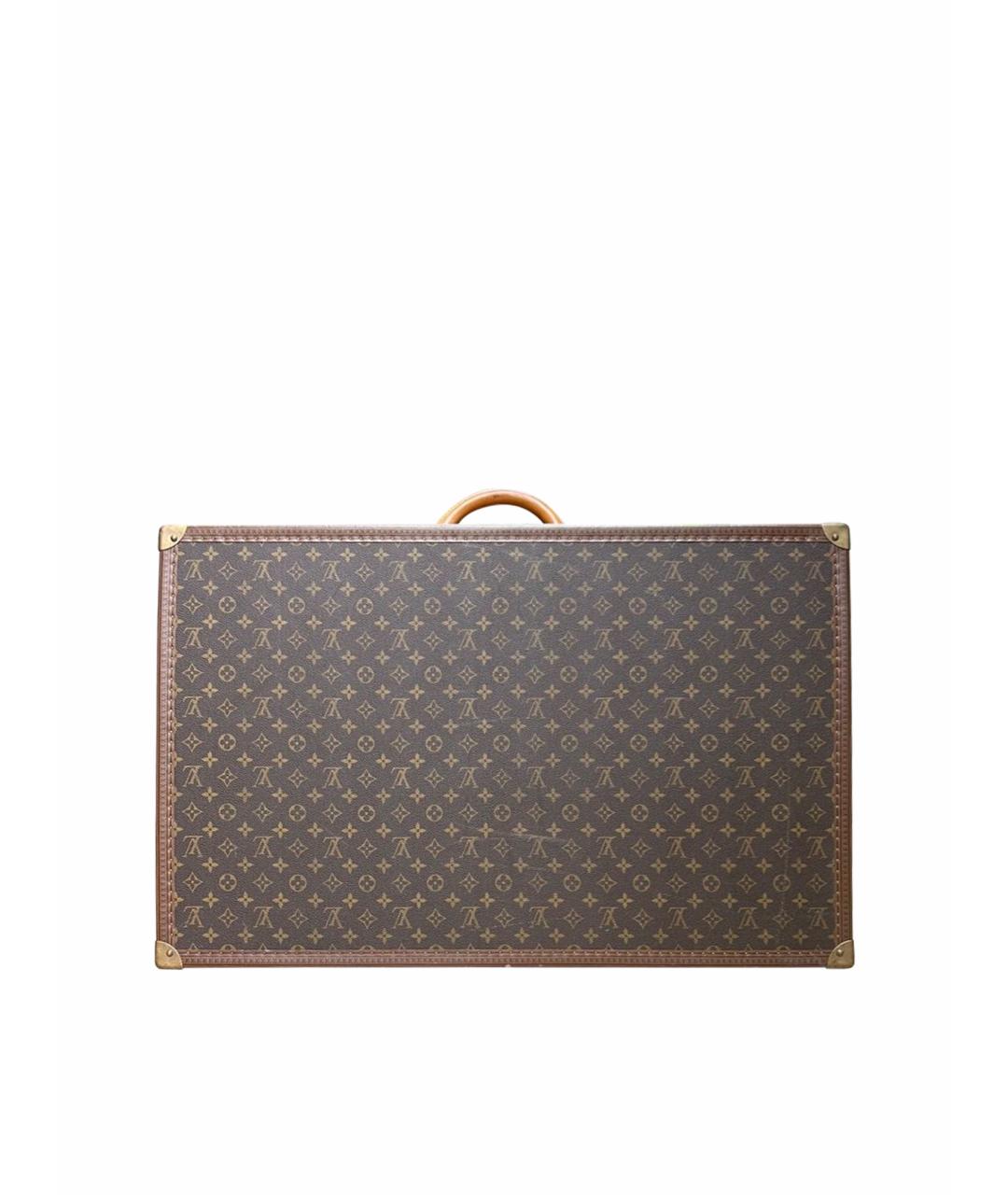 LOUIS VUITTON Коричневый кожаный чемодан, фото 1