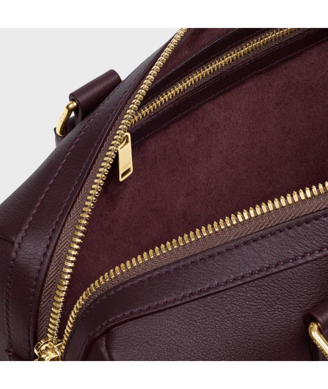 CELINE Бордовая кожаная сумка тоут, фото 6