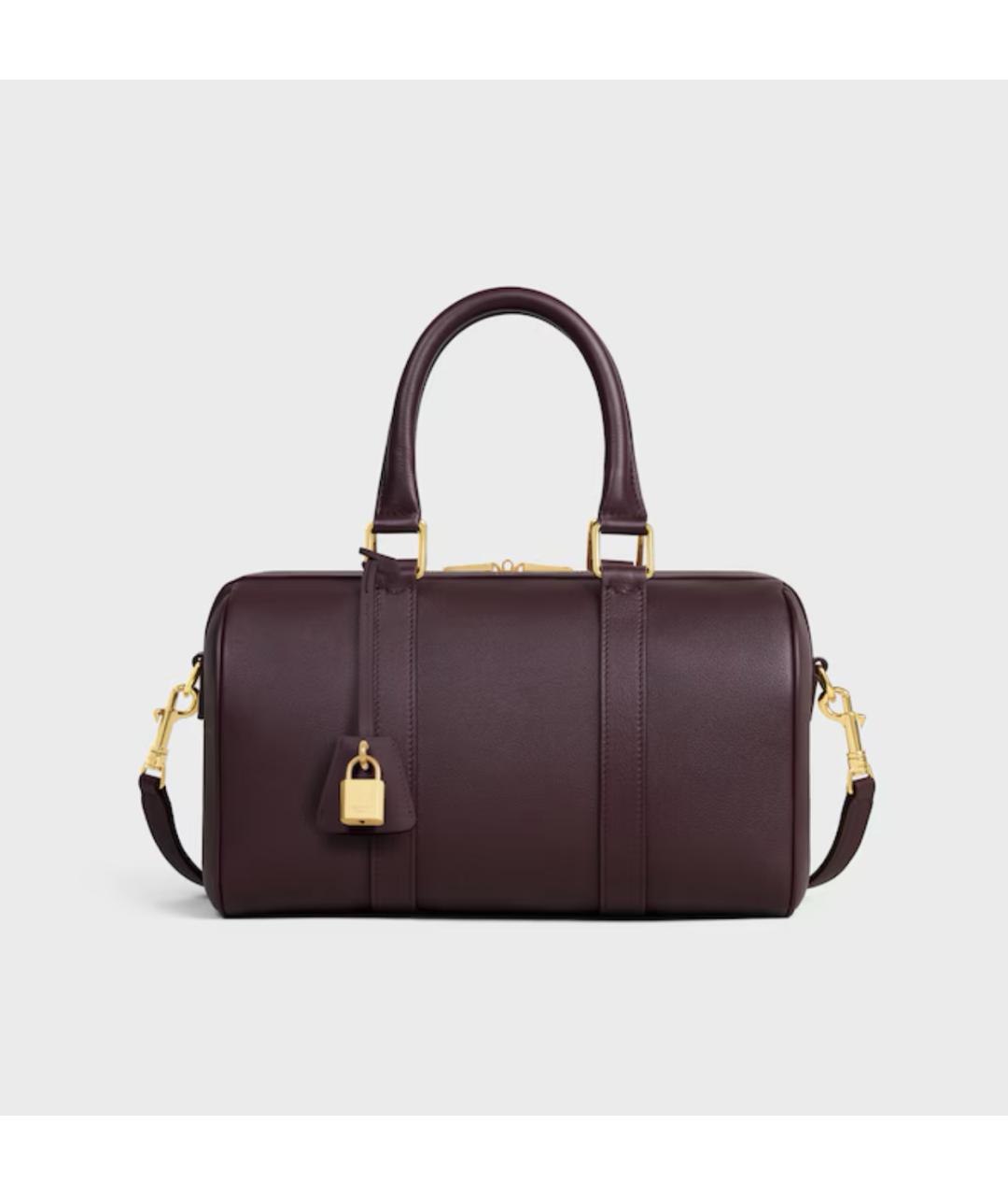 CELINE Бордовая кожаная сумка тоут, фото 7