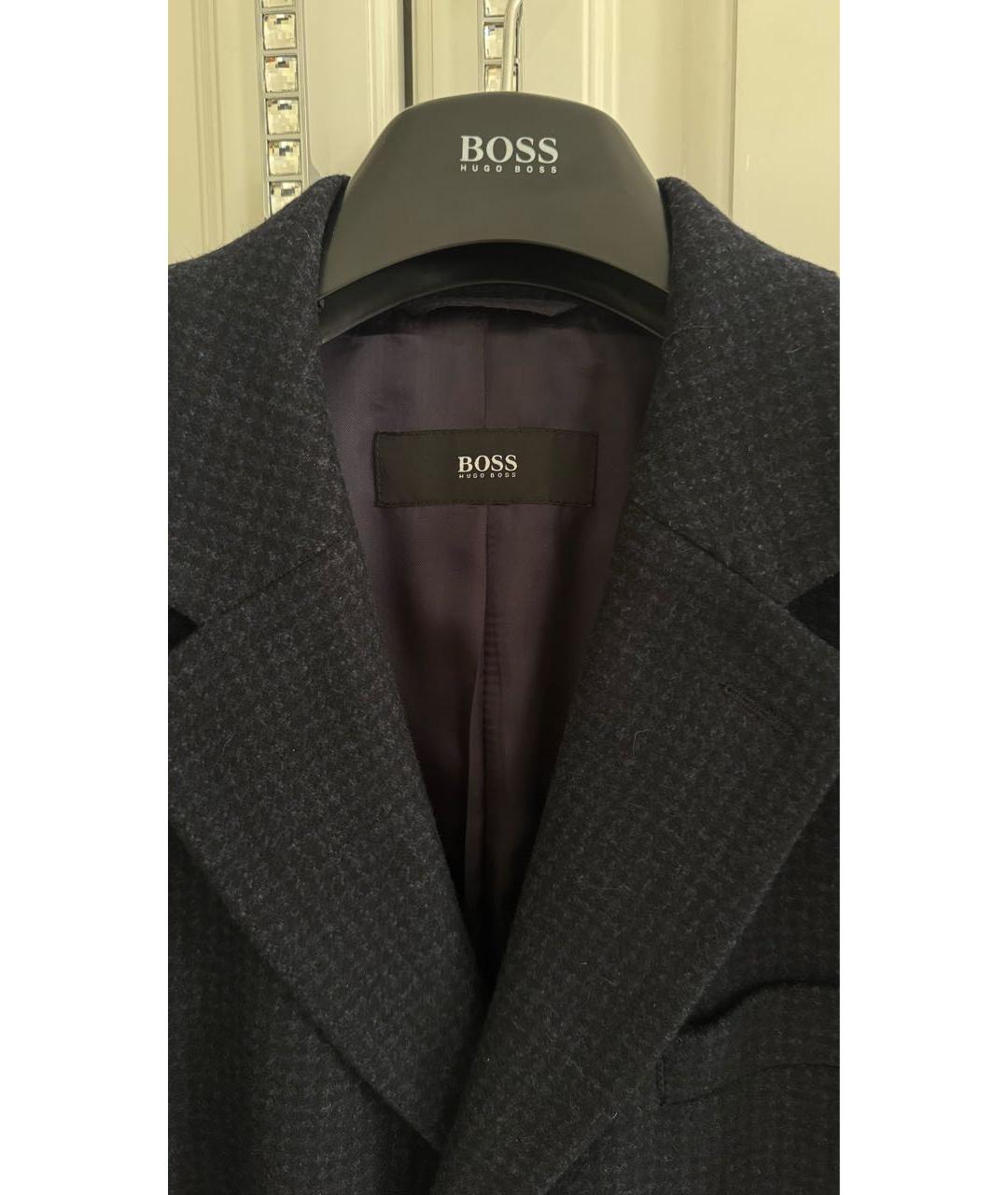HUGO BOSS Темно-синее кашемировое пальто, фото 3