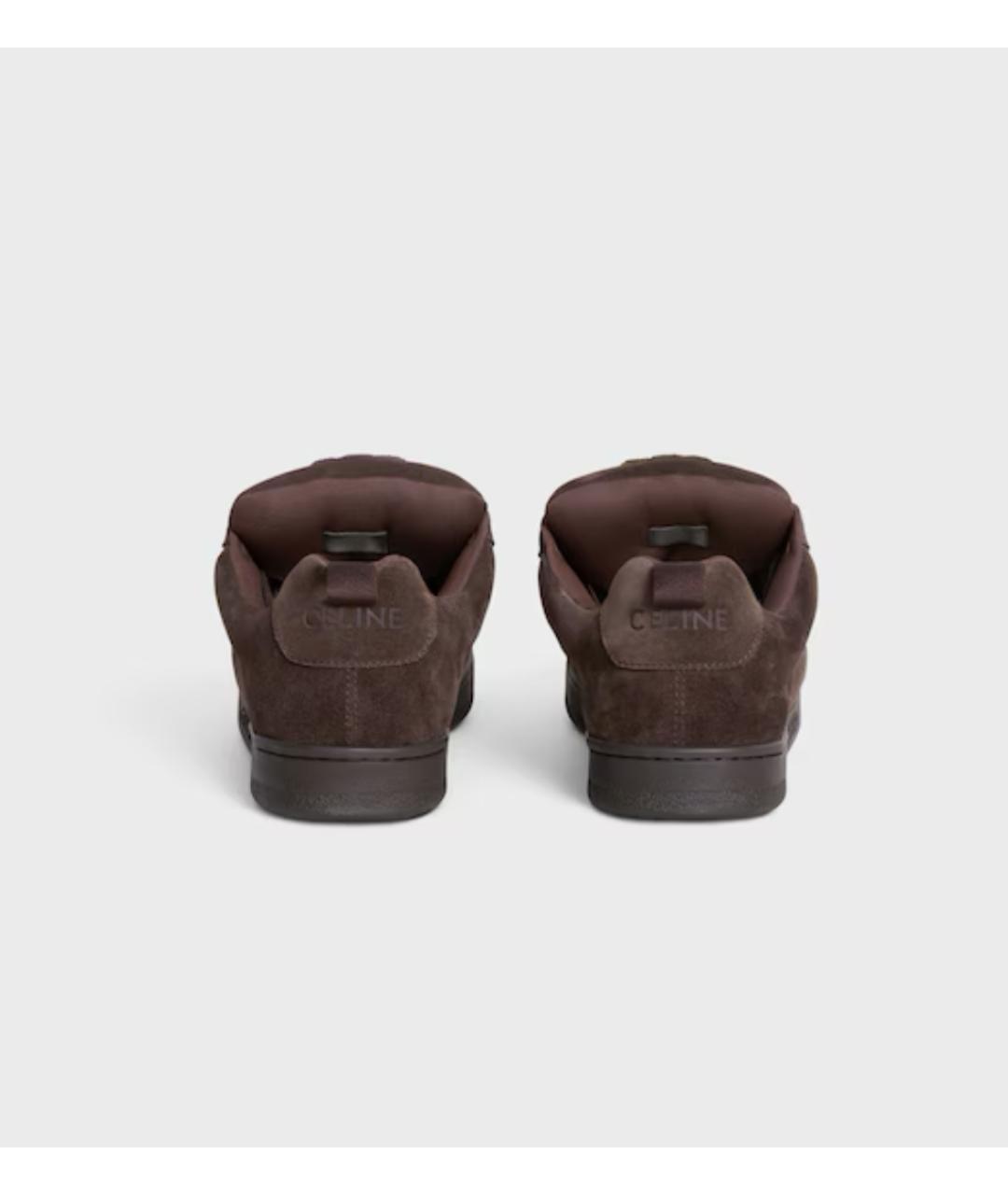 CELINE Коричневые замшевые низкие кроссовки / кеды, фото 5
