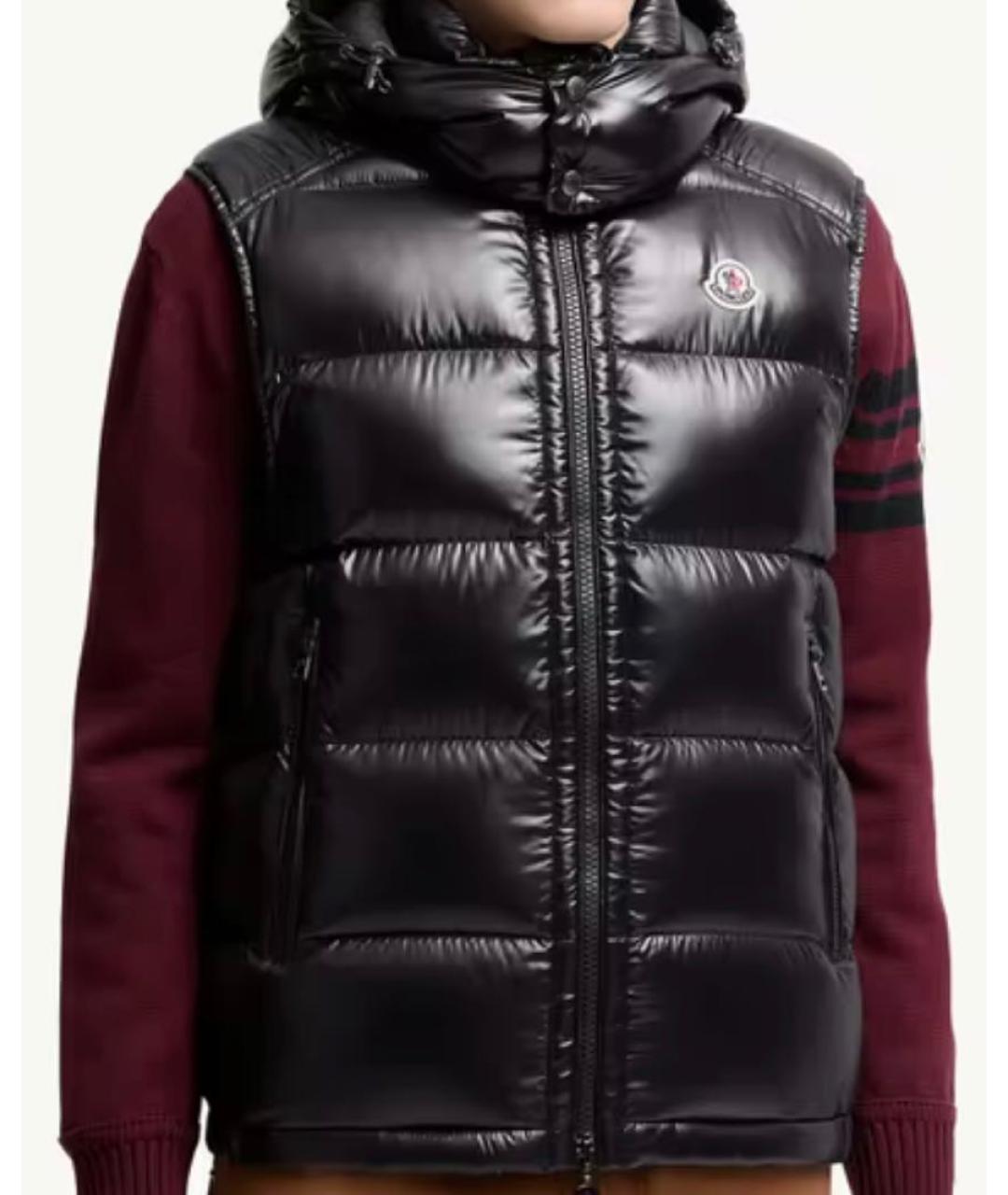 MONCLER Черный синтетический жилет, фото 2