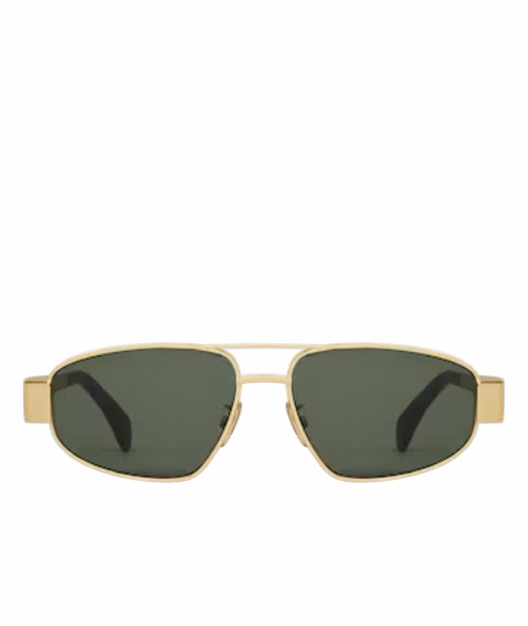 CELINE Золотые металлические солнцезащитные очки, фото 1