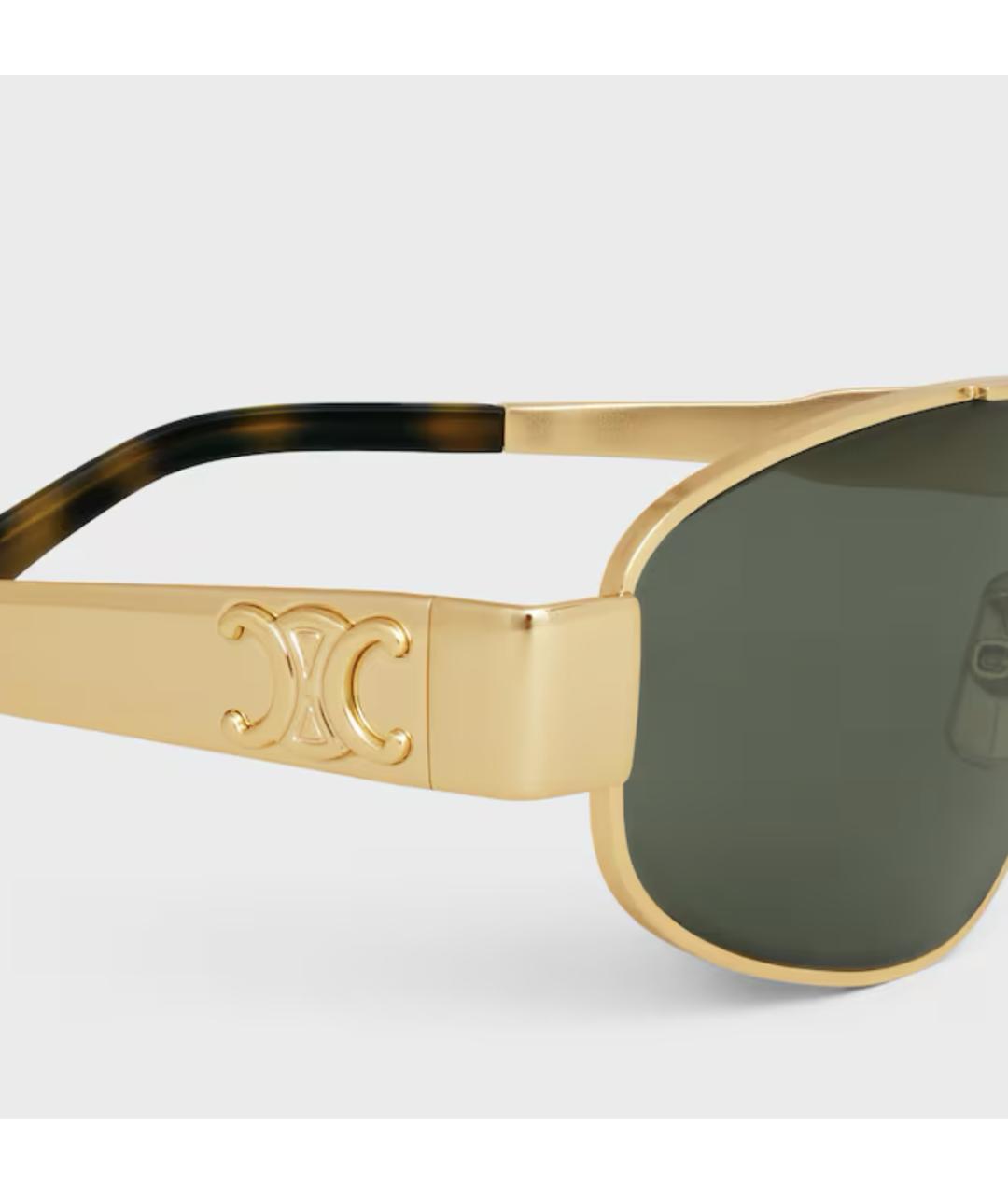 CELINE Золотые металлические солнцезащитные очки, фото 4
