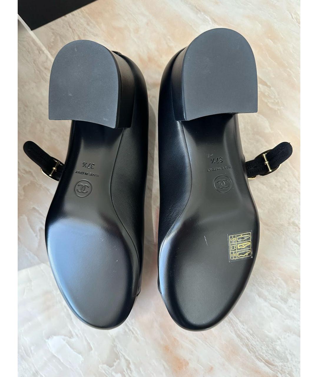 CHANEL Черные кожаные туфли, фото 6