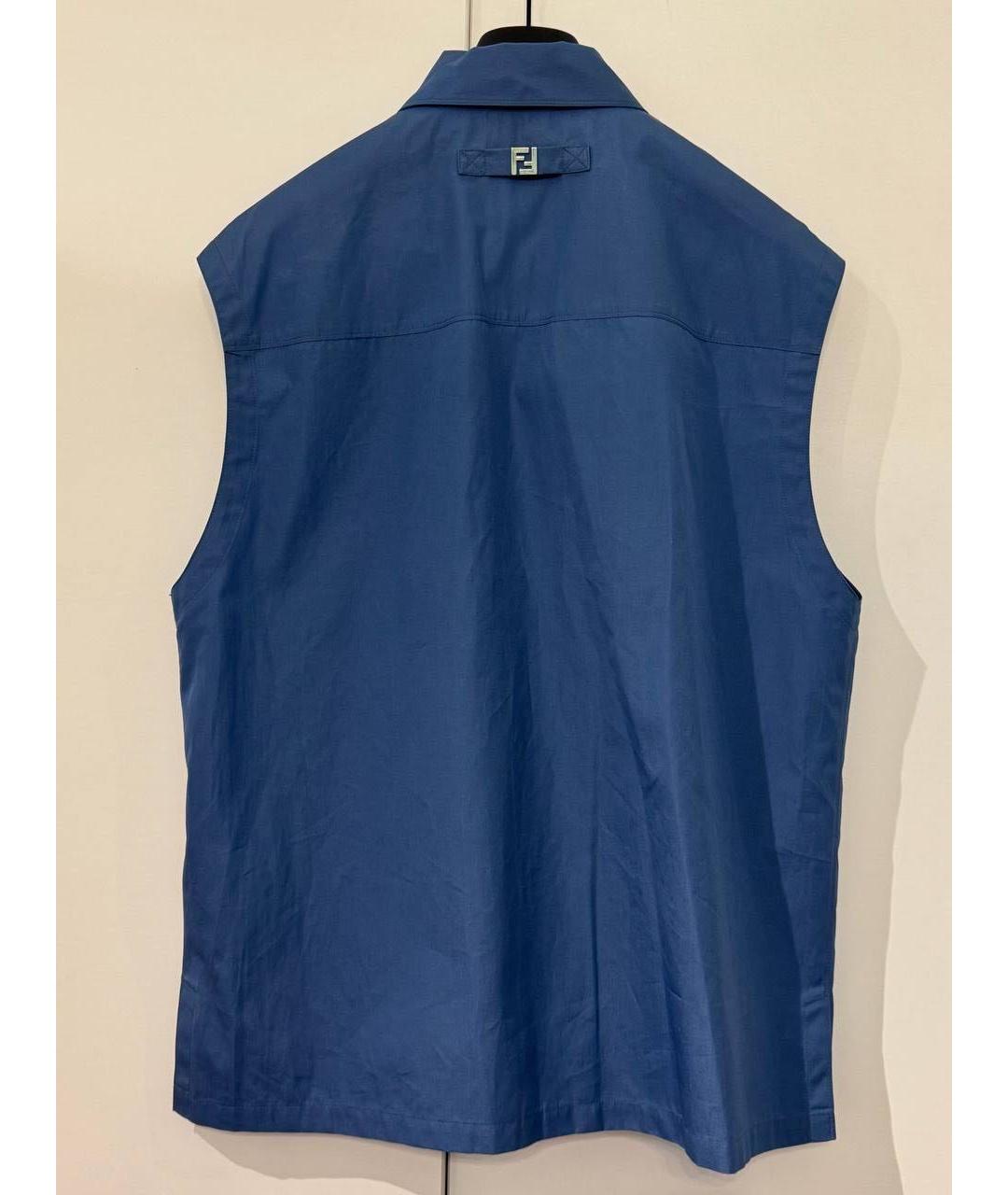 FENDI Синий хлопковый жилет, фото 2