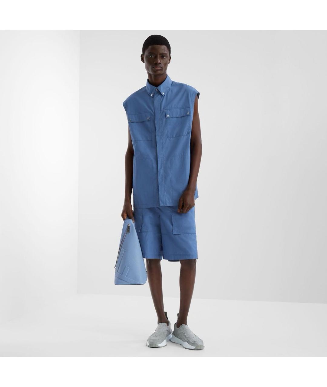 FENDI Синий хлопковый жилет, фото 3