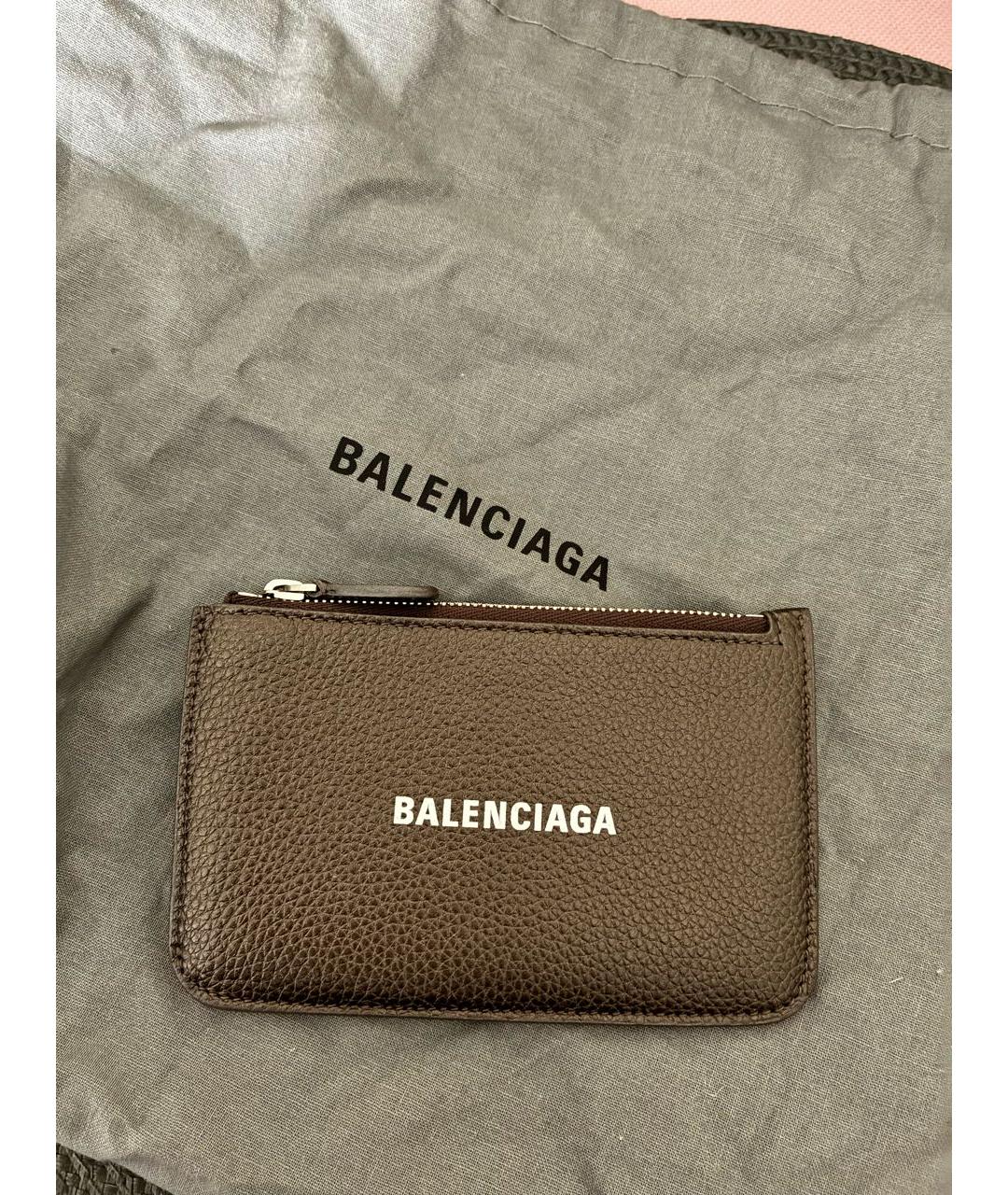 BALENCIAGA Коричневый кожаный кардхолдер, фото 2