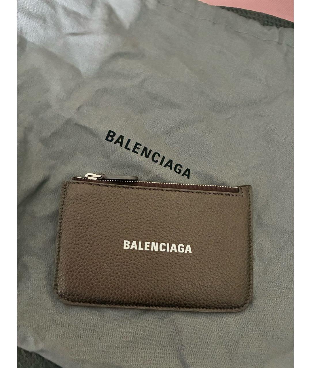 BALENCIAGA Коричневый кожаный кардхолдер, фото 4