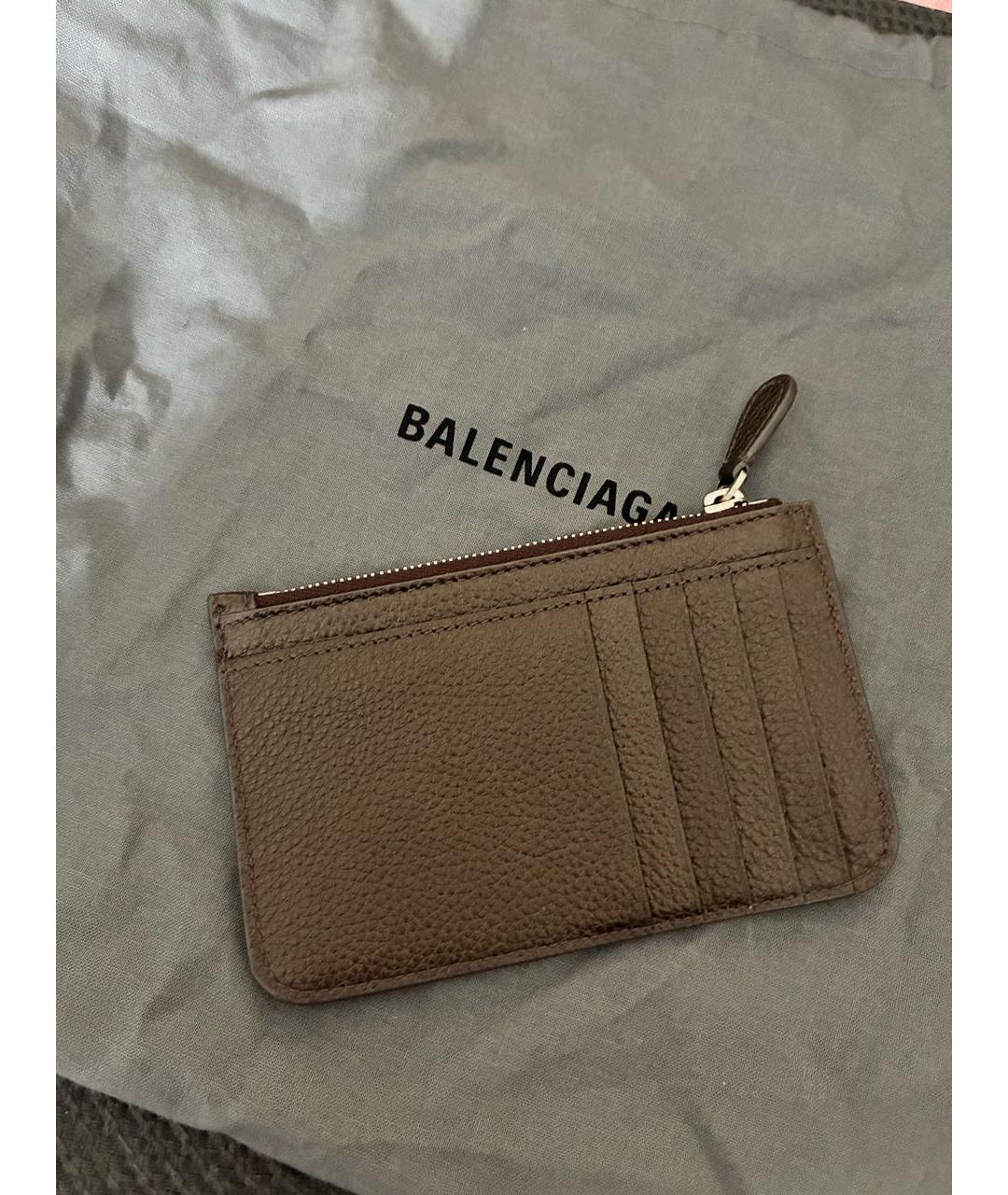 BALENCIAGA Коричневый кожаный кардхолдер, фото 3