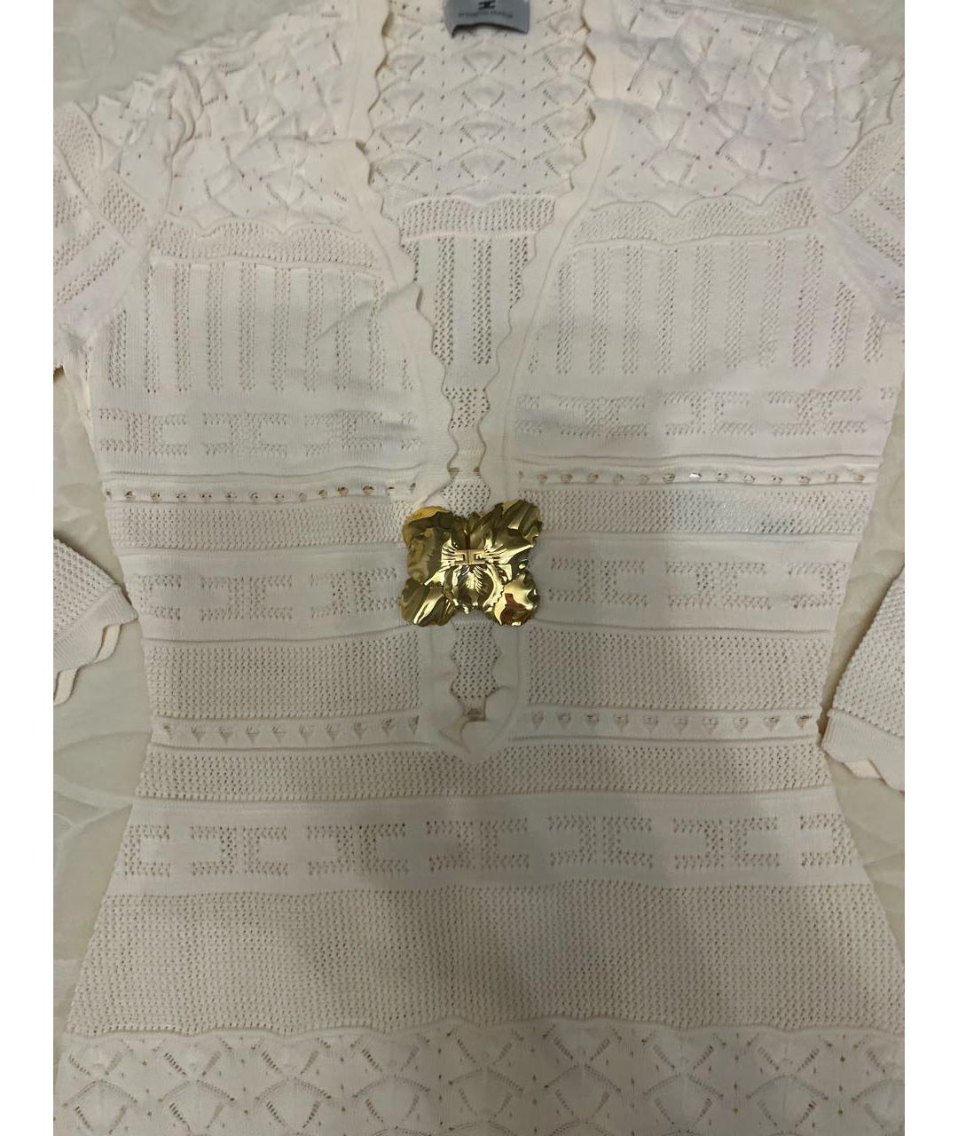 ELISABETTA FRANCHI Бежевое вискозное платье, фото 3