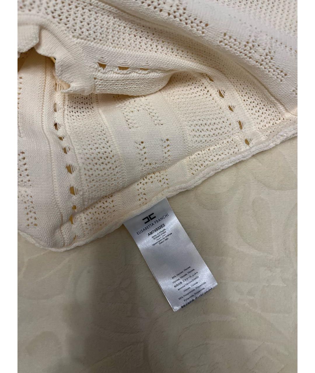 ELISABETTA FRANCHI Бежевое вискозное платье, фото 4