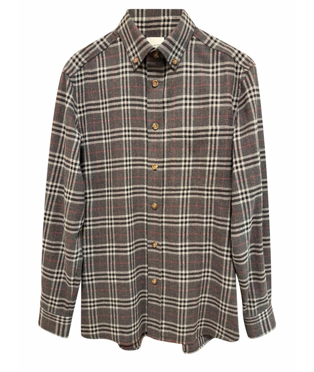 BURBERRY Серая хлопковая кэжуал рубашка, фото 1