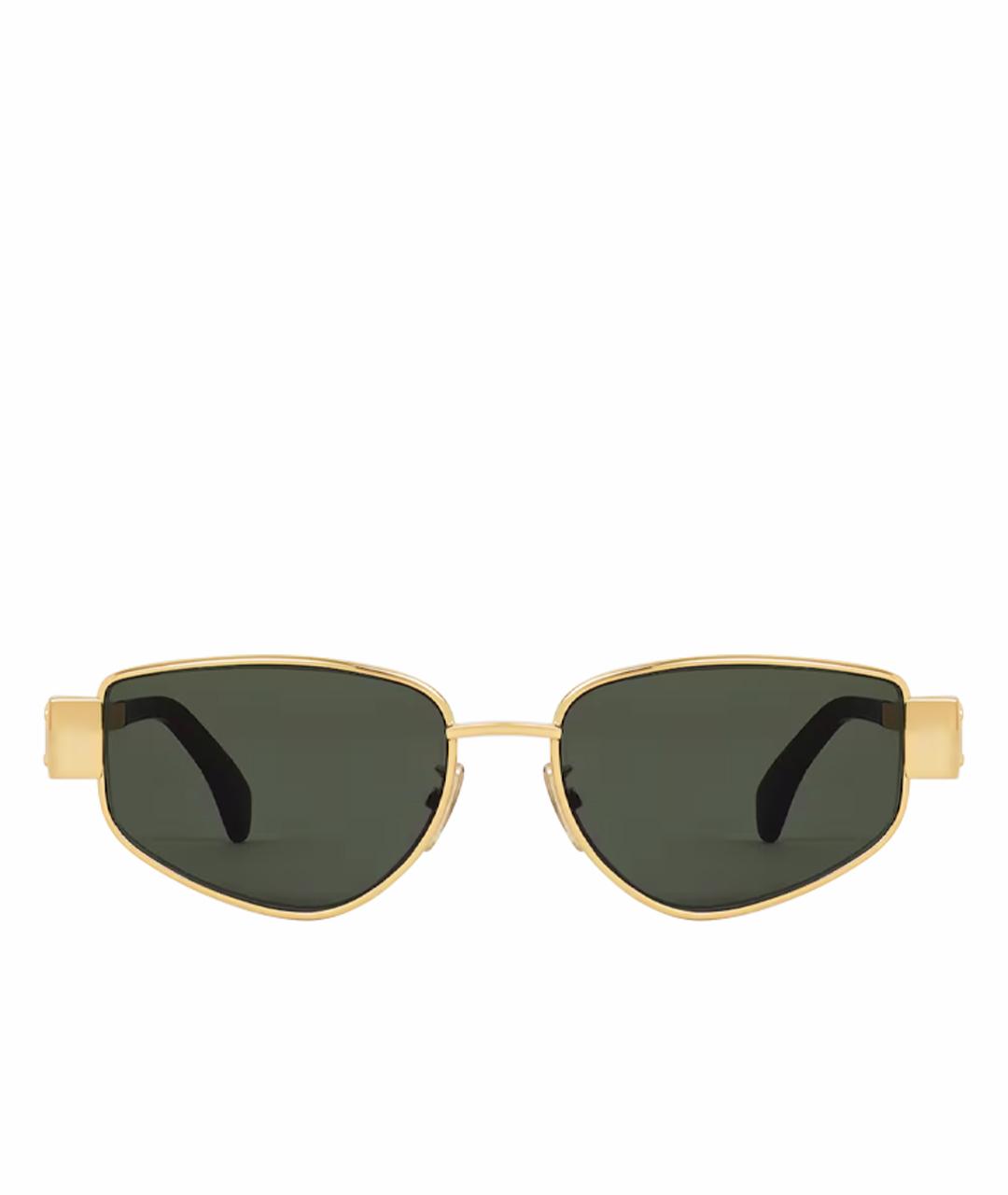 CELINE Золотые металлические солнцезащитные очки, фото 1