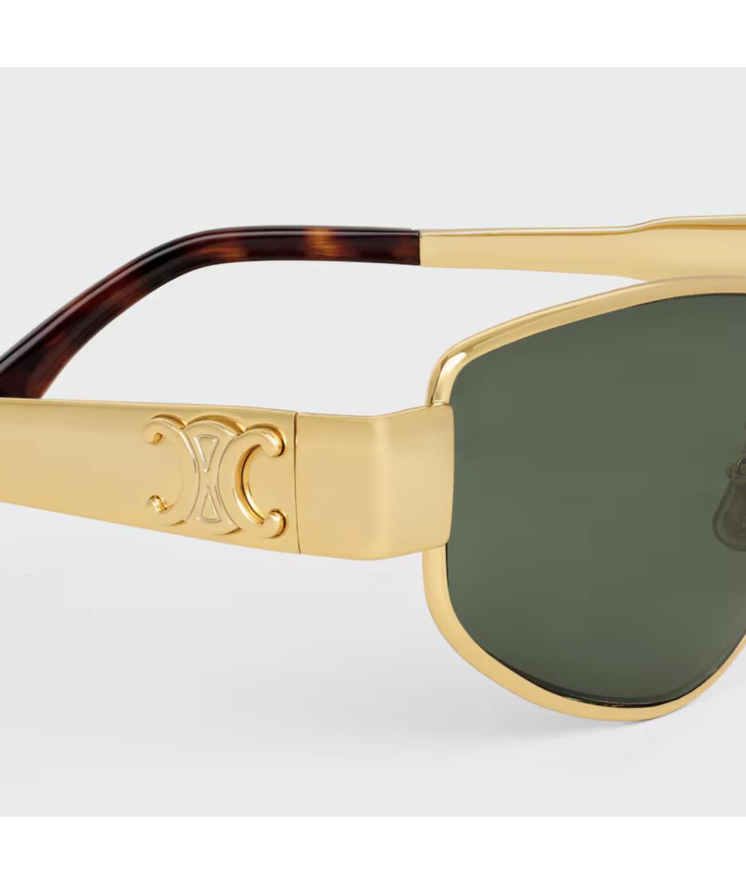 CELINE Золотые металлические солнцезащитные очки, фото 4
