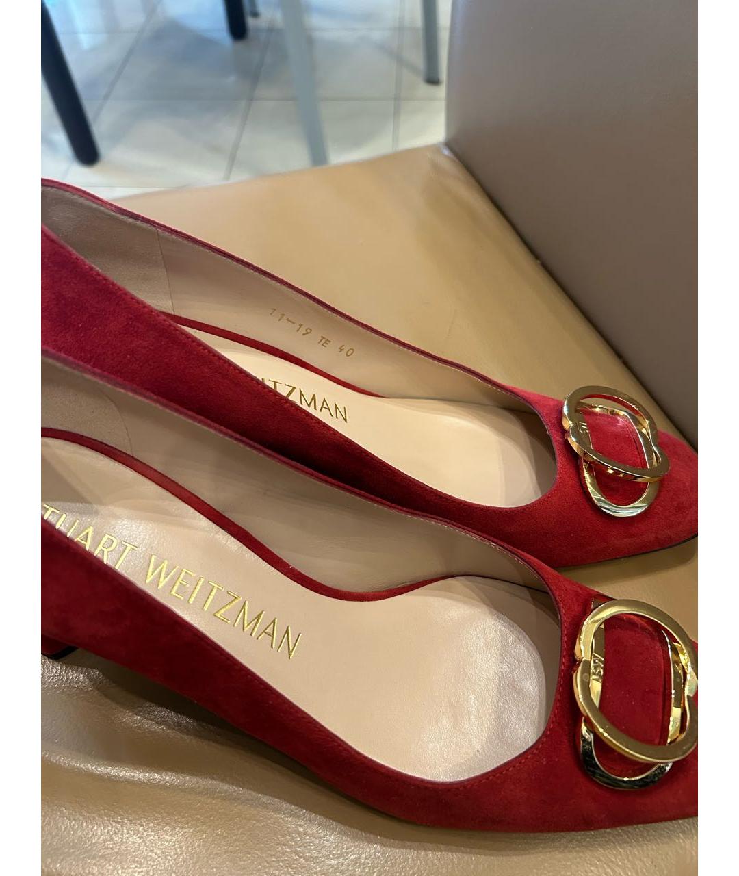 STUART WEITZMAN Красные замшевые туфли, фото 2