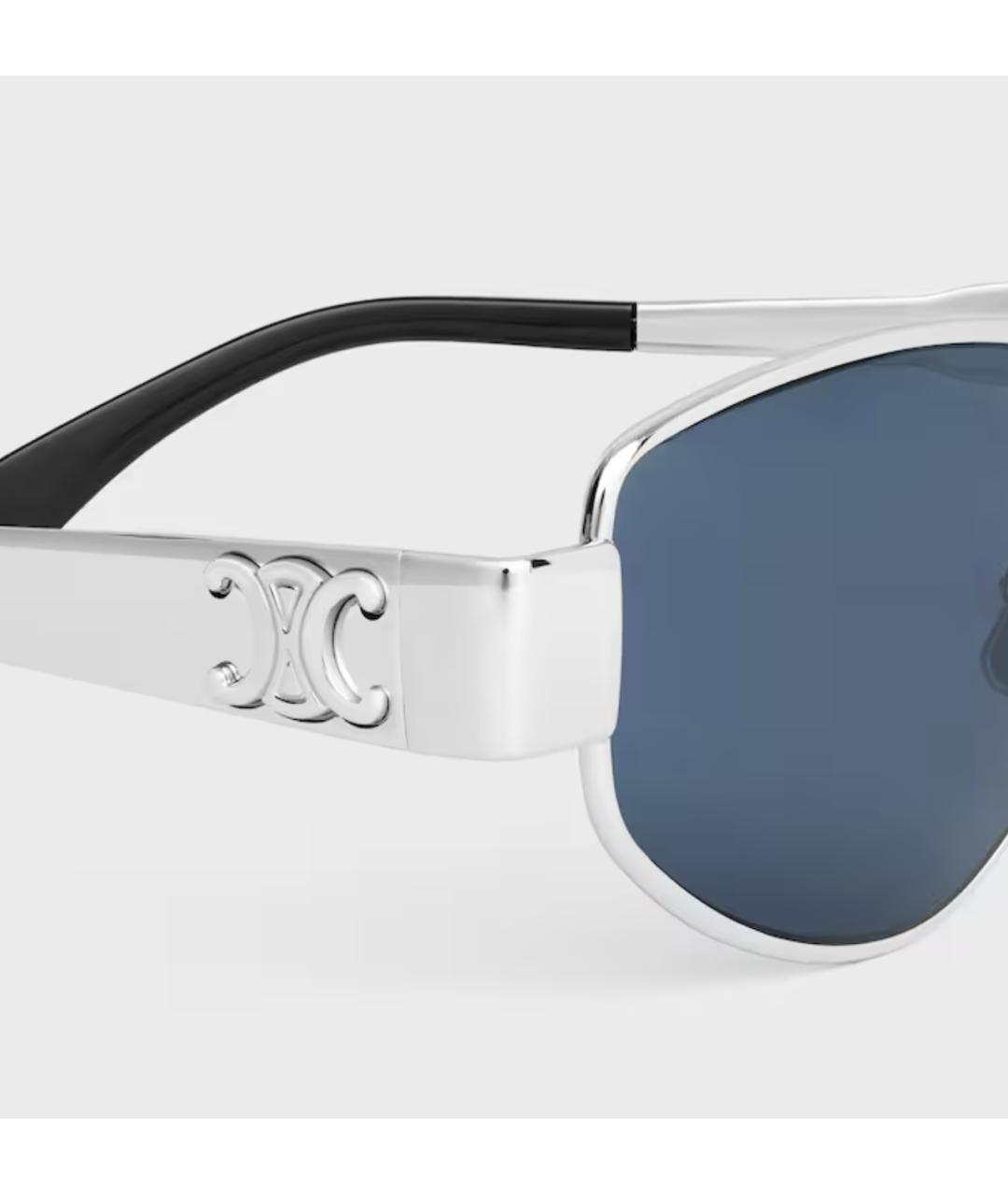 CELINE Серебряные металлические солнцезащитные очки, фото 5