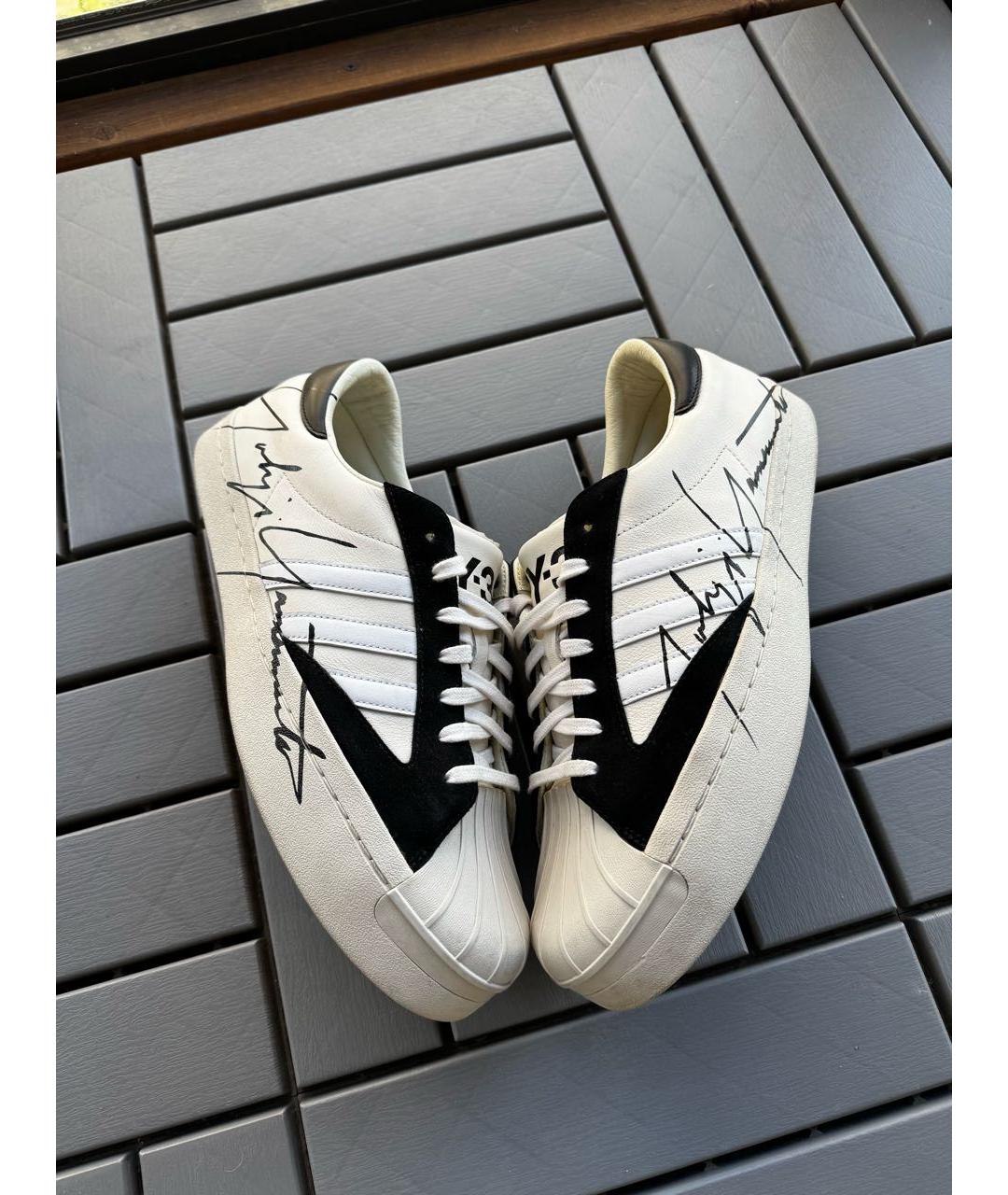YOHJI YAMAMOTO Белые кожаные низкие кроссовки / кеды, фото 4