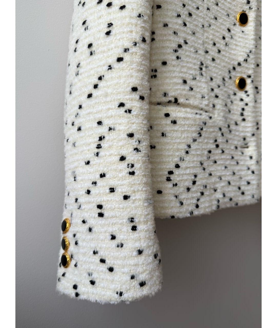 ALESSANDRA RICH Белый шерстяной жакет/пиджак, фото 4