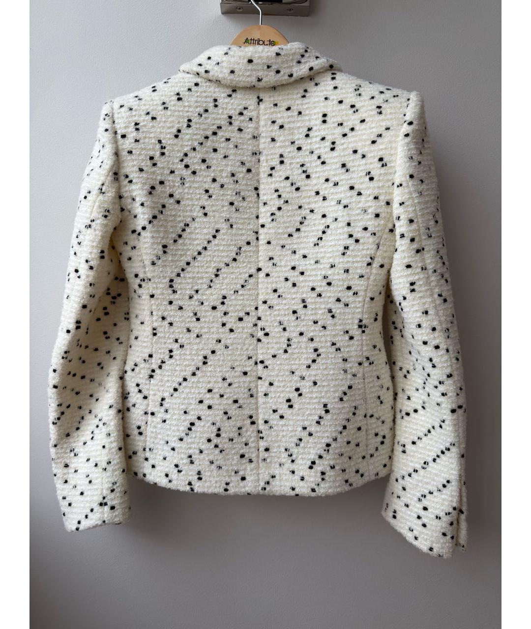 ALESSANDRA RICH Белый шерстяной жакет/пиджак, фото 2