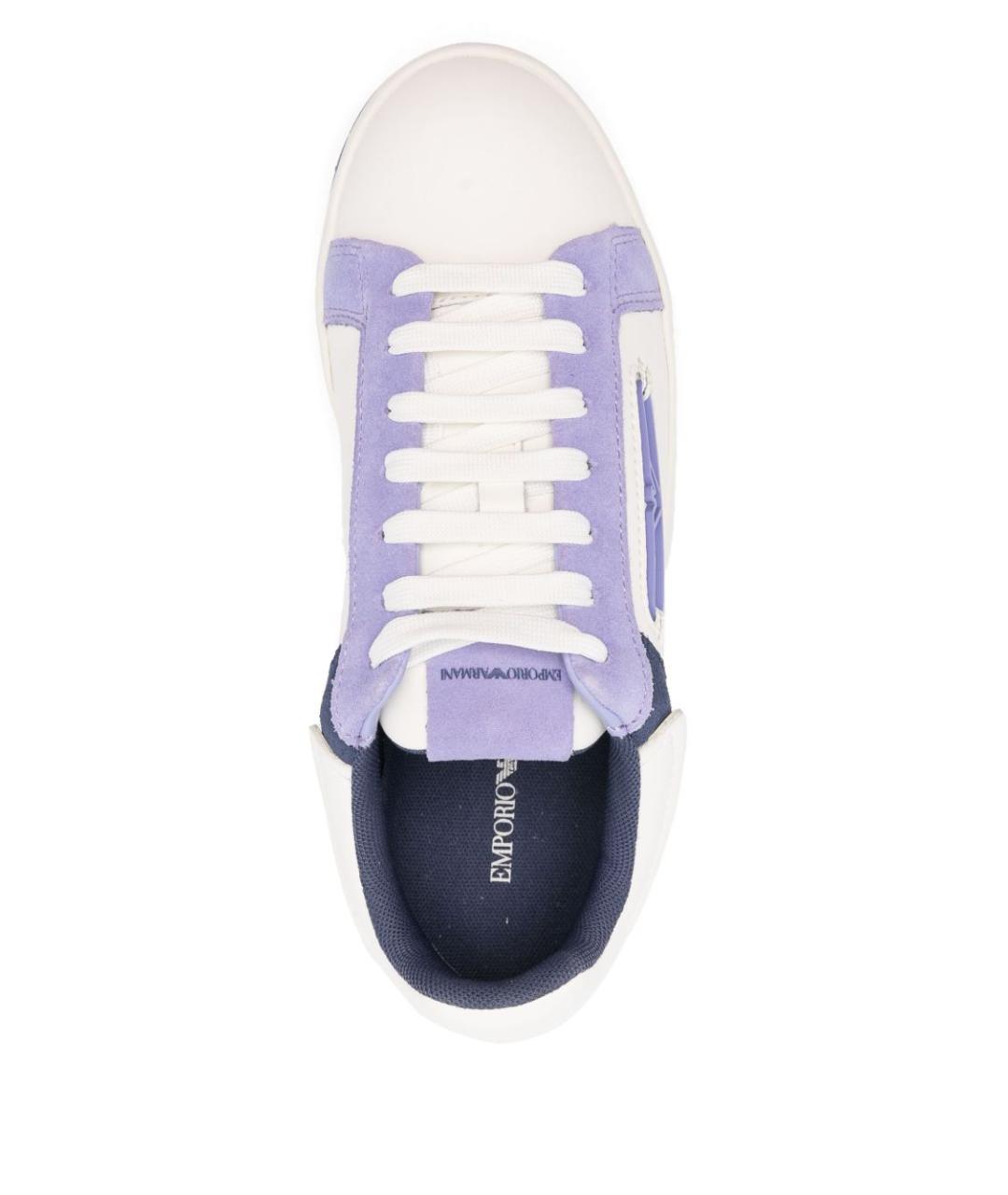 EMPORIO ARMANI Фиолетовые кожаные кроссовки, фото 3