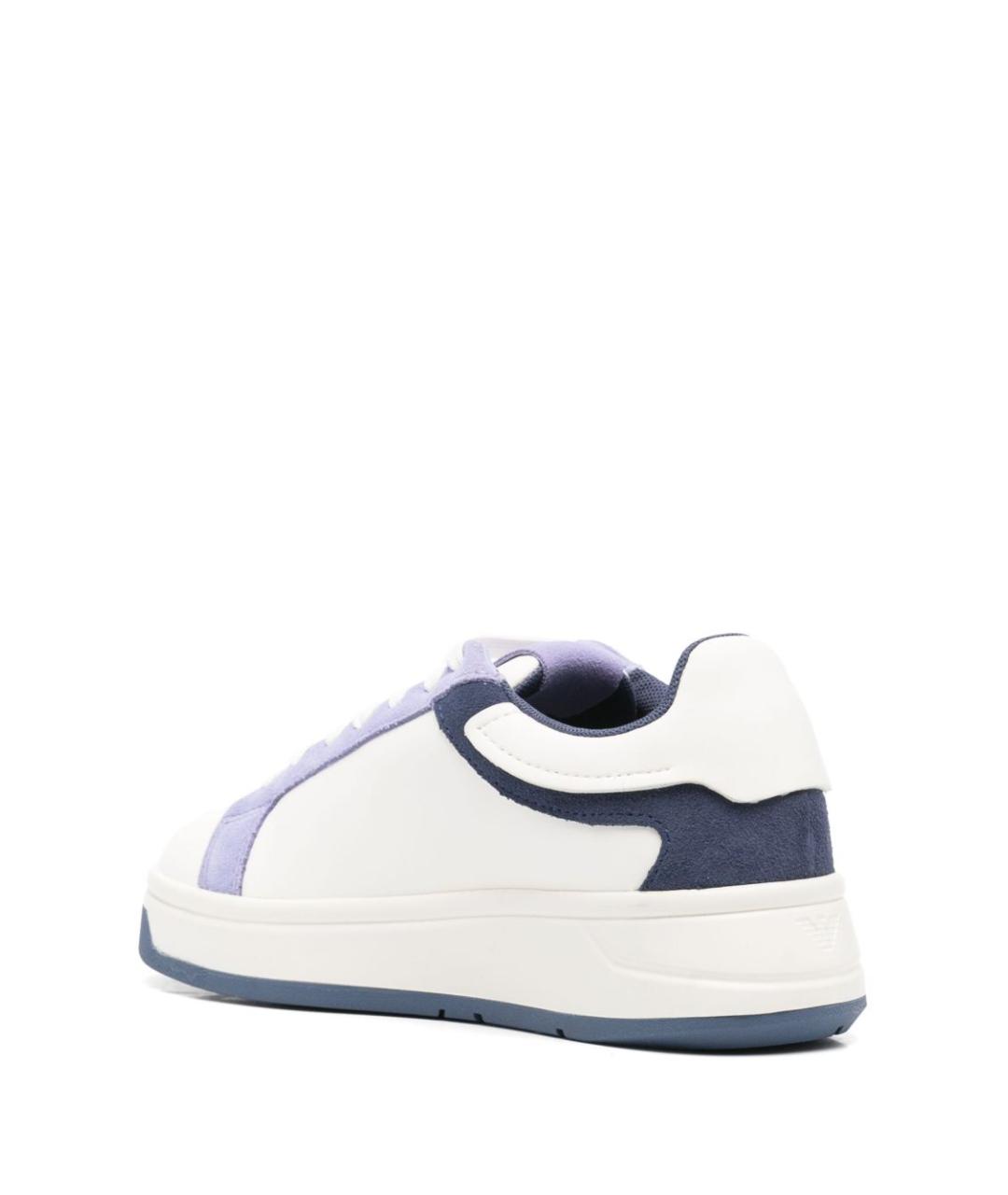 EMPORIO ARMANI Фиолетовые кожаные кроссовки, фото 4