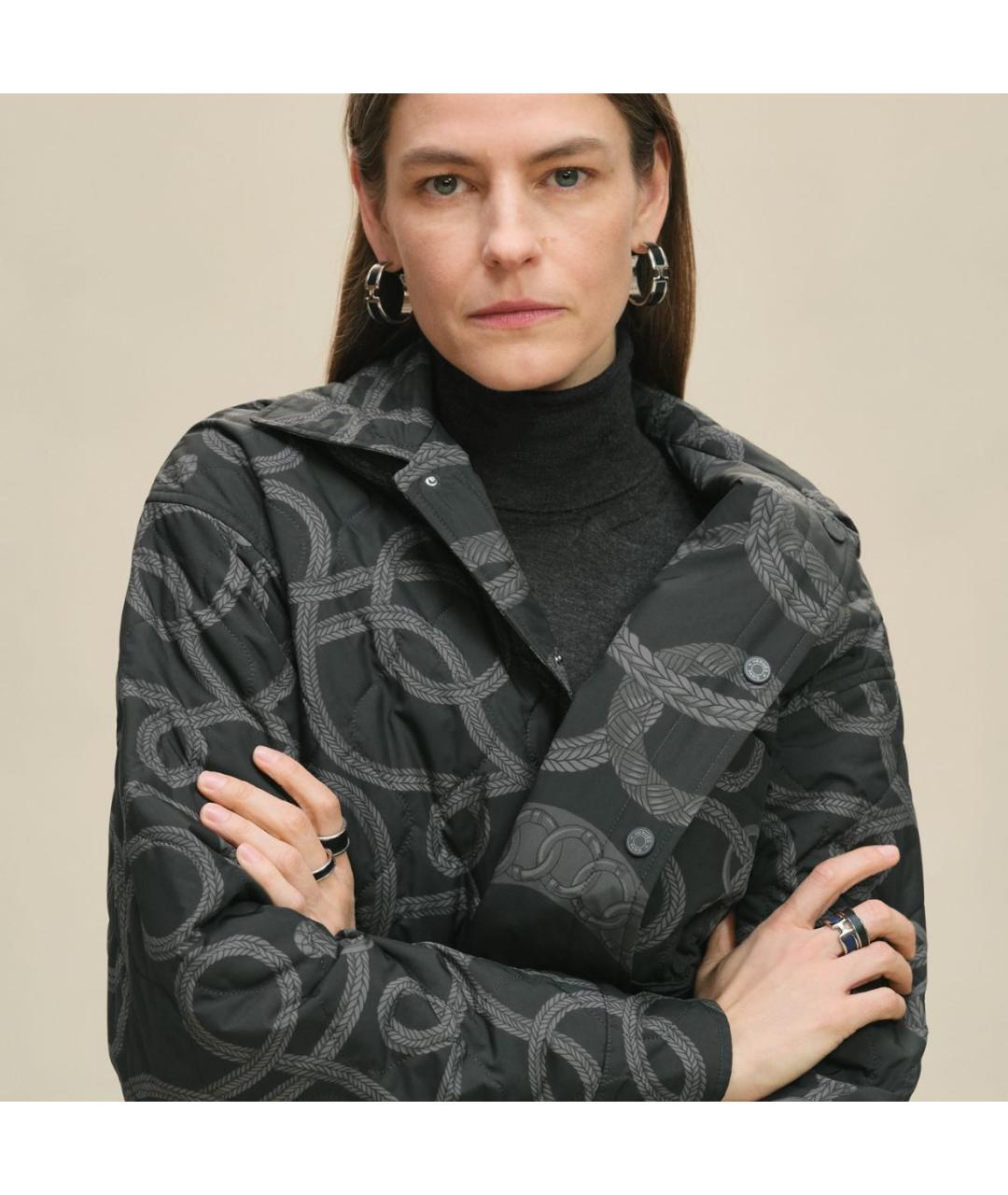 HERMES Черная полиэстеровая куртка, фото 6