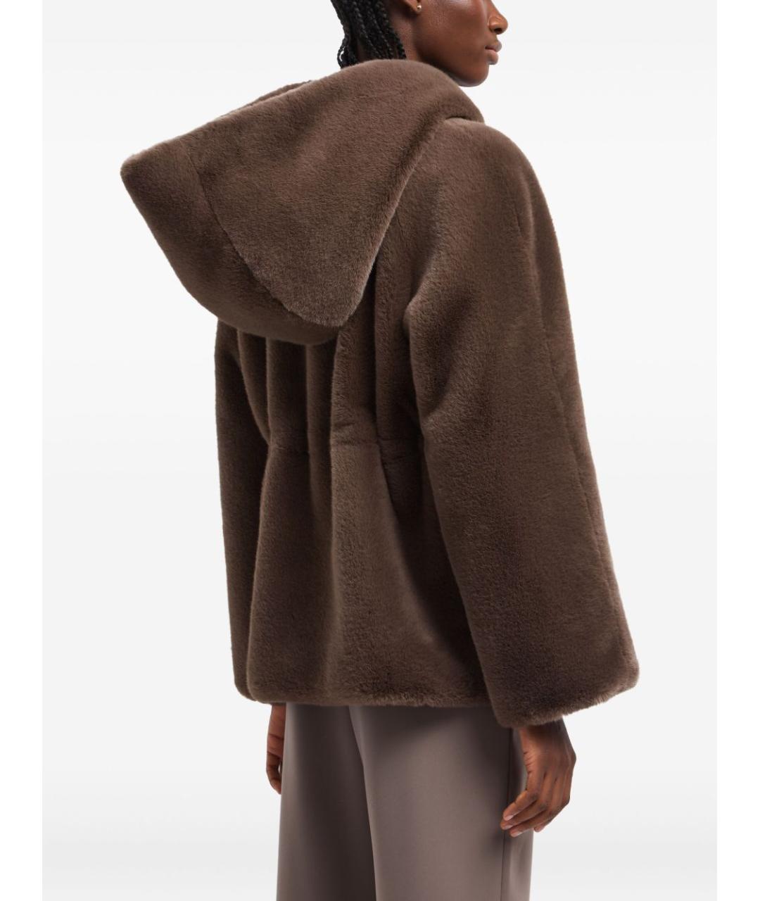EMPORIO ARMANI Коричневое полиэстеровое пальто, фото 4