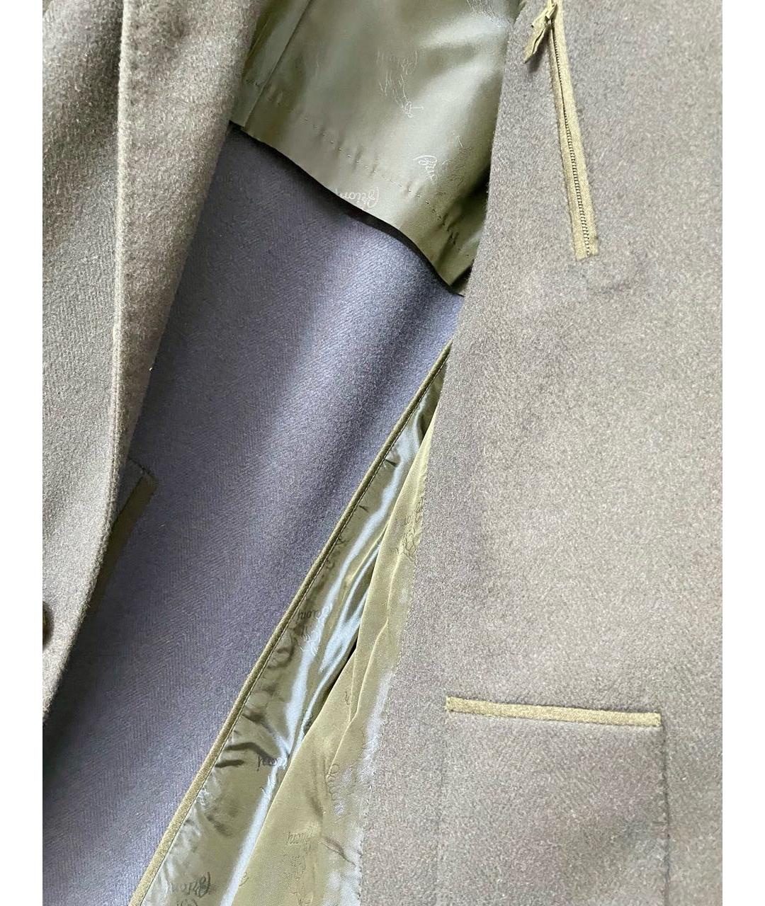 BRIONI Темно-синее шерстяное пальто, фото 5