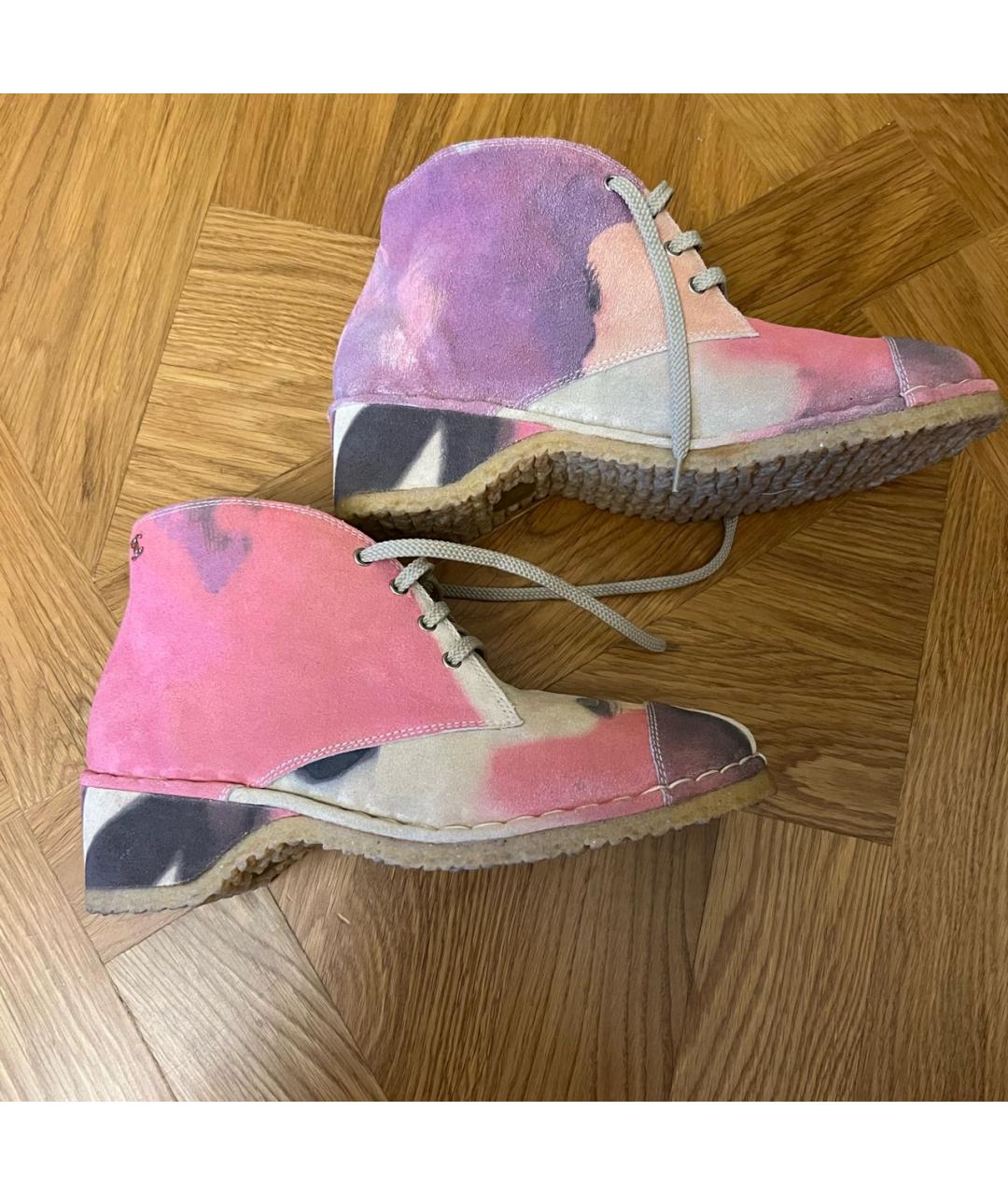 CHANEL Мульти замшевые ботинки, фото 5