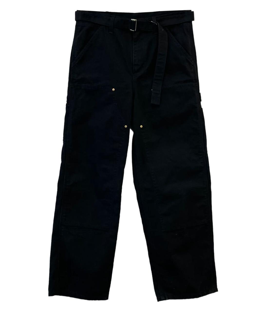 SACAI Черные хлопковые повседневные брюки, фото 1