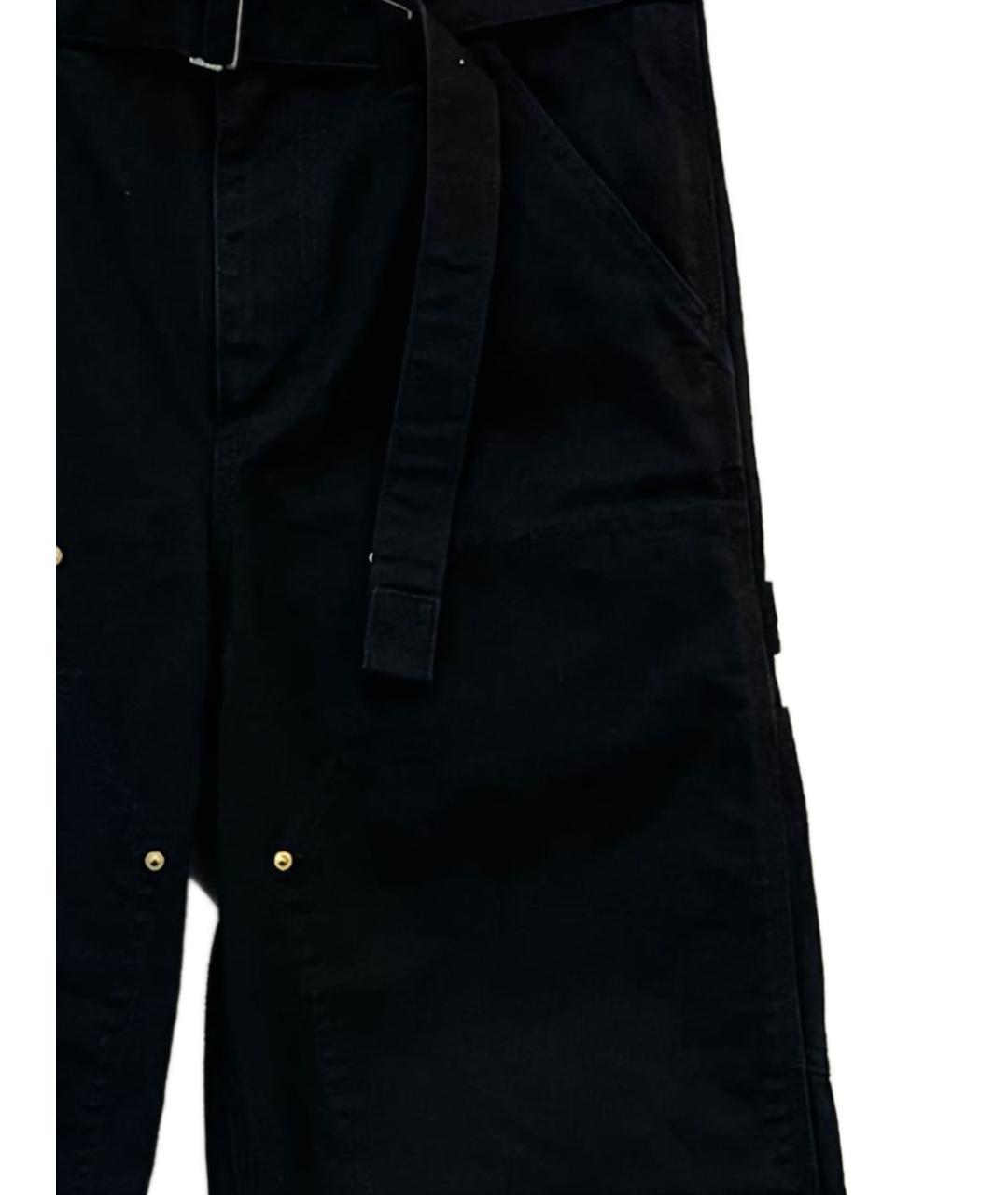 SACAI Черные хлопковые повседневные брюки, фото 2