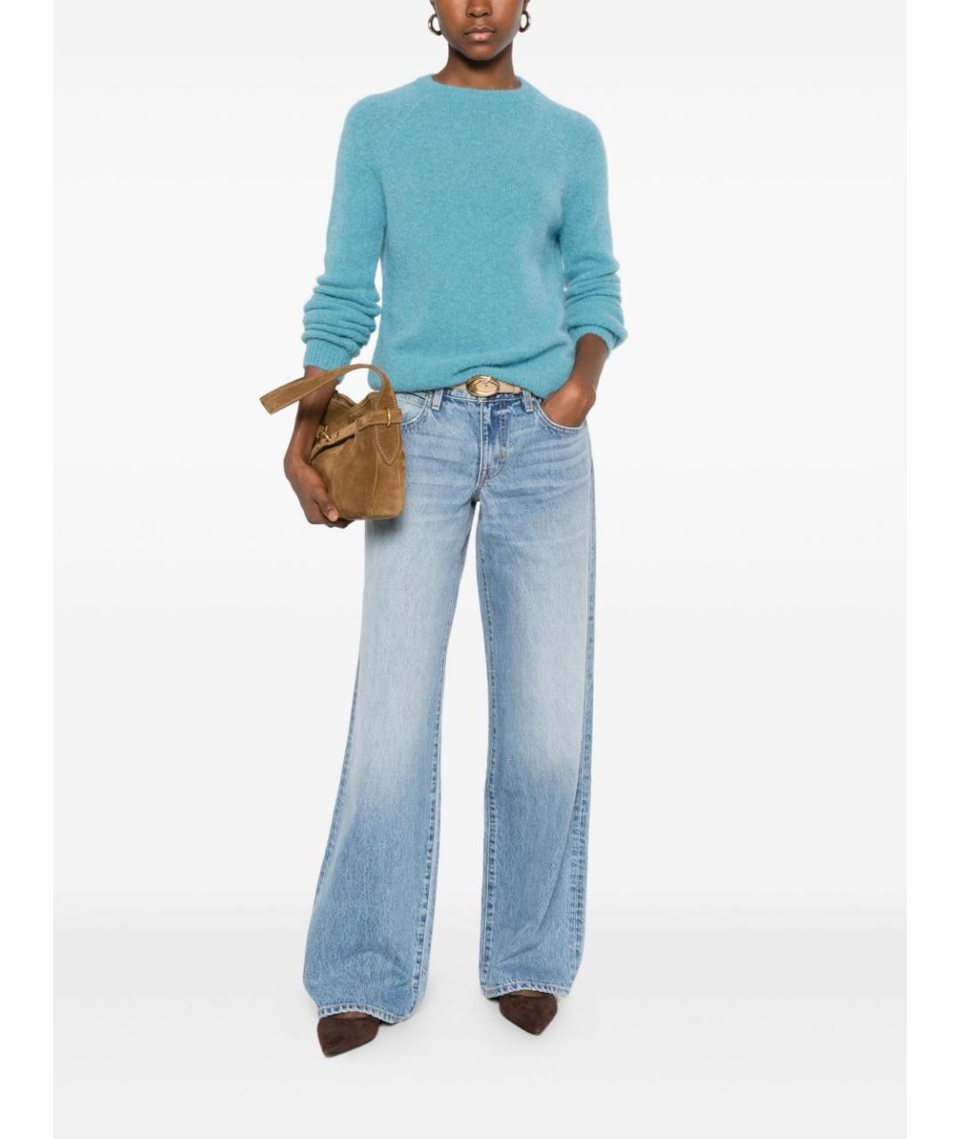 BASE Бирюзовый шерстяной джемпер / свитер, фото 2