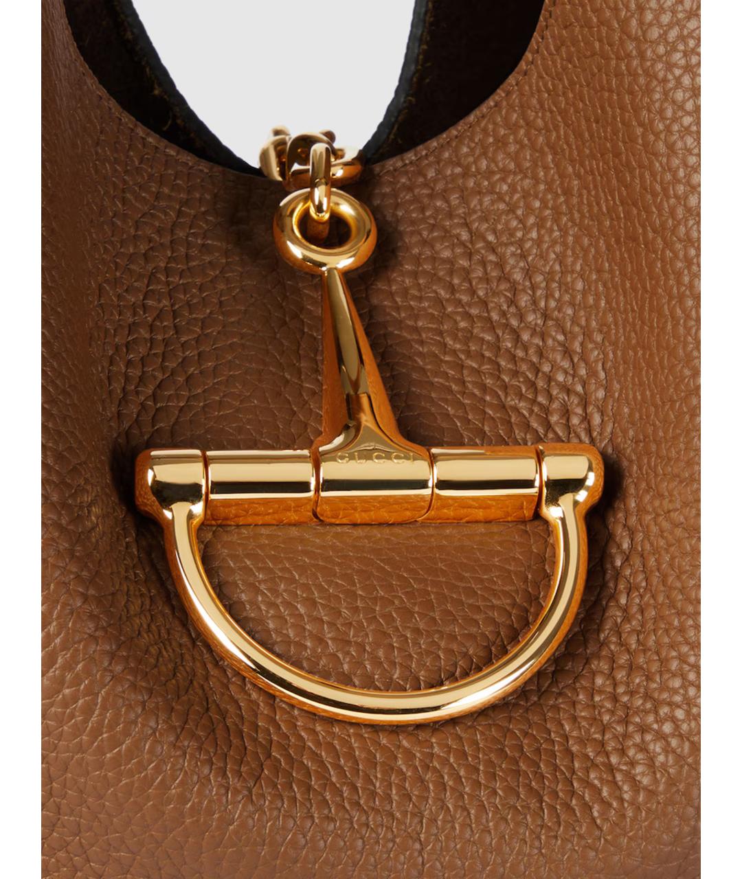 GUCCI Коричневая кожаная сумка тоут, фото 6