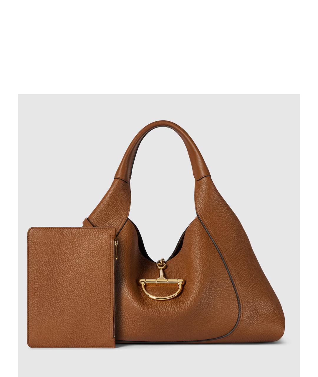 GUCCI Коричневая кожаная сумка тоут, фото 5