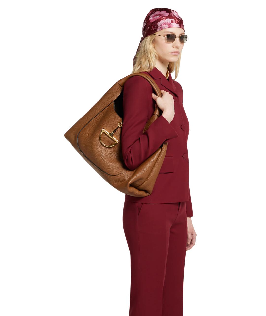 GUCCI Коричневая кожаная сумка тоут, фото 2