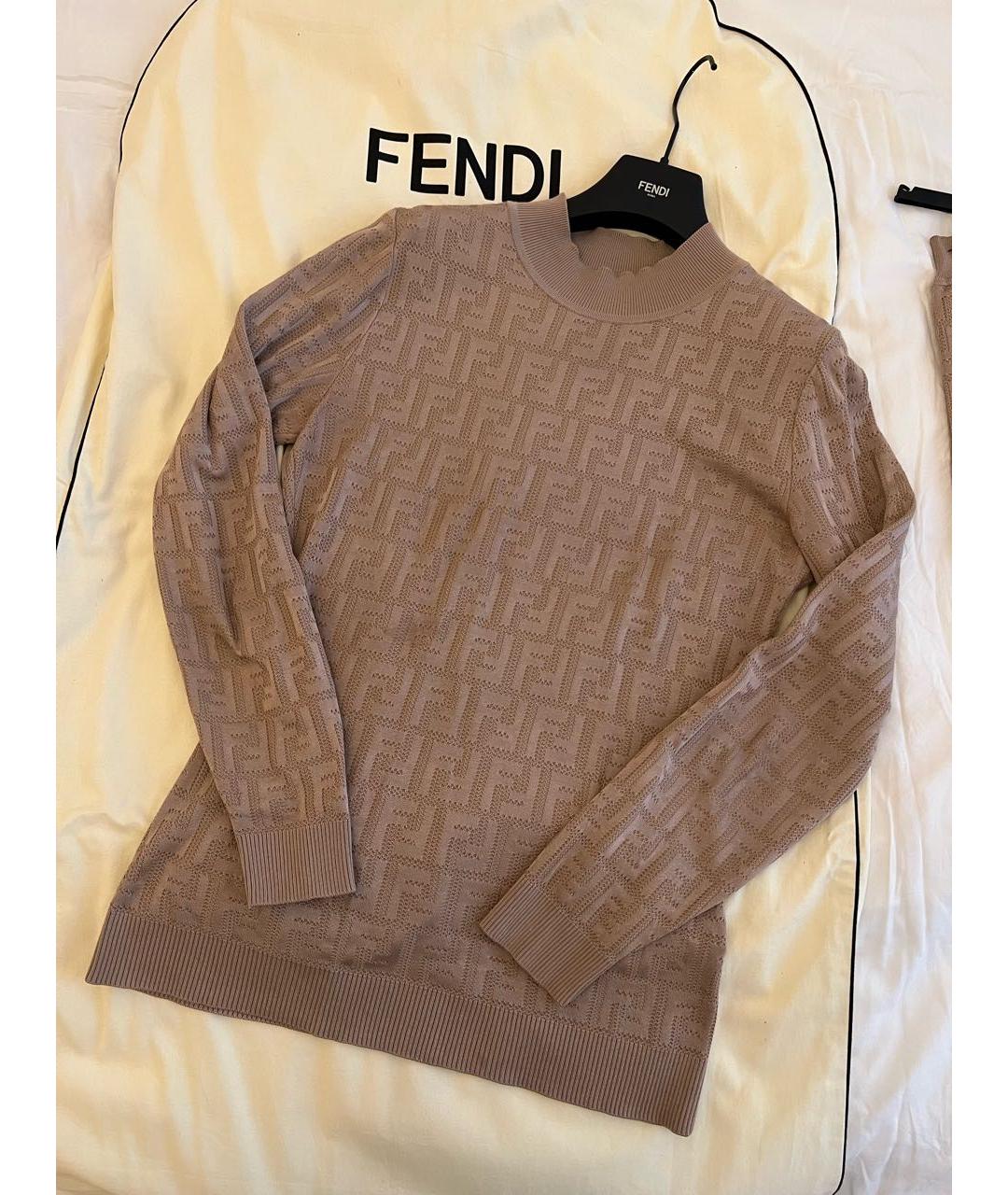 FENDI Бежевый хлопковый костюм с юбками, фото 9