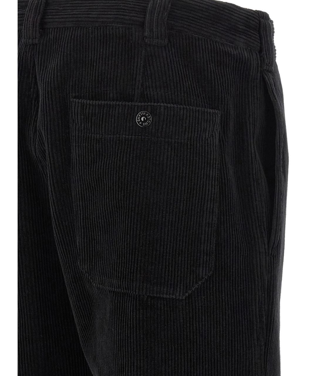 STONE ISLAND Черные хлопковые повседневные брюки, фото 4