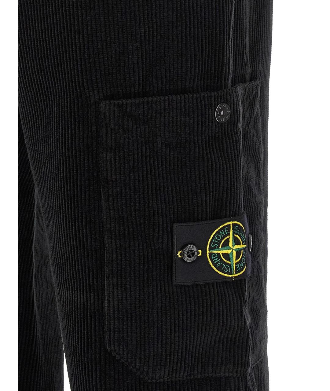 STONE ISLAND Черные хлопковые повседневные брюки, фото 5