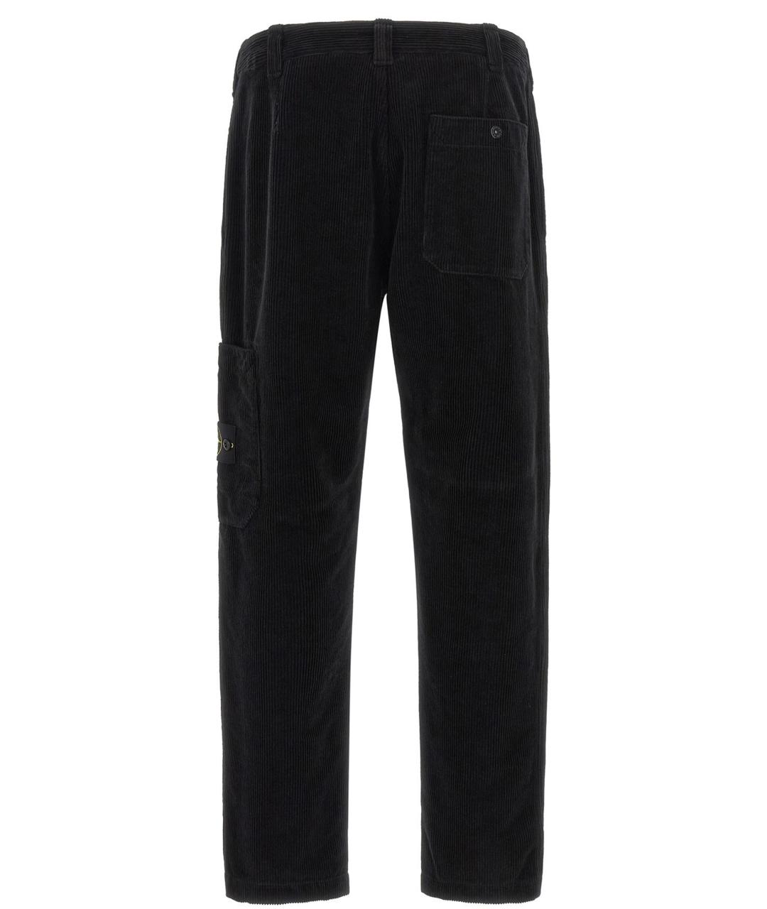 STONE ISLAND Черные хлопковые повседневные брюки, фото 2