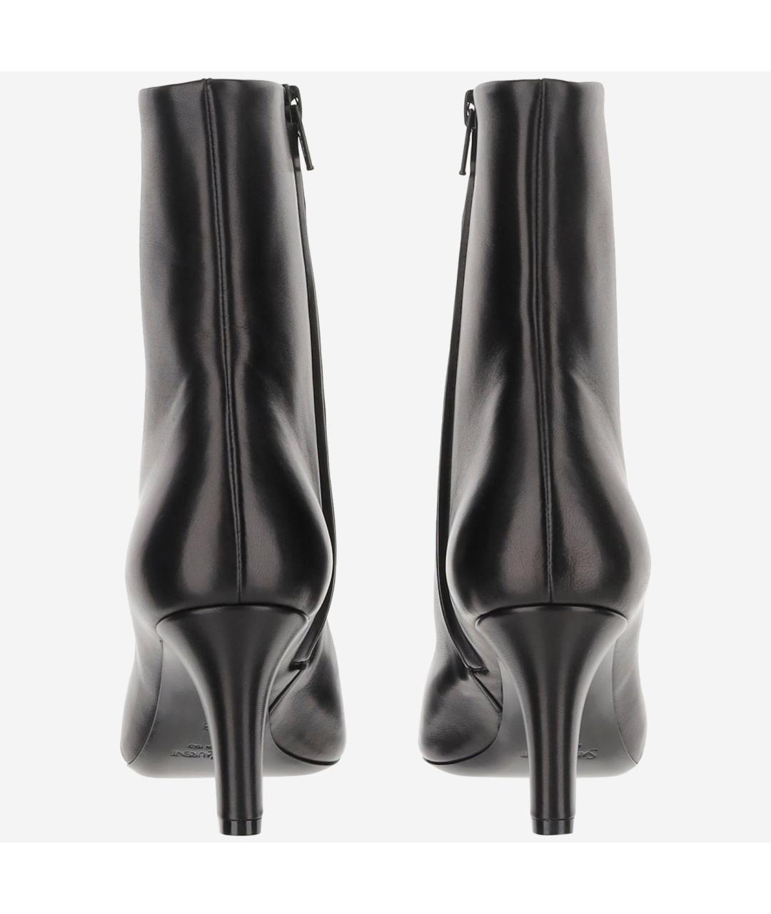 SAINT LAURENT Черные кожаные ботильоны, фото 3