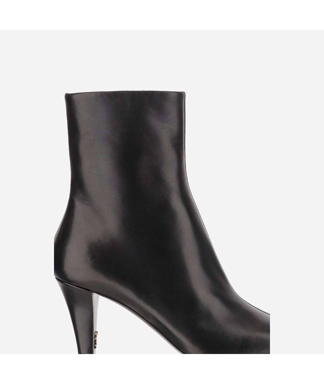 SAINT LAURENT Черные кожаные ботильоны, фото 4